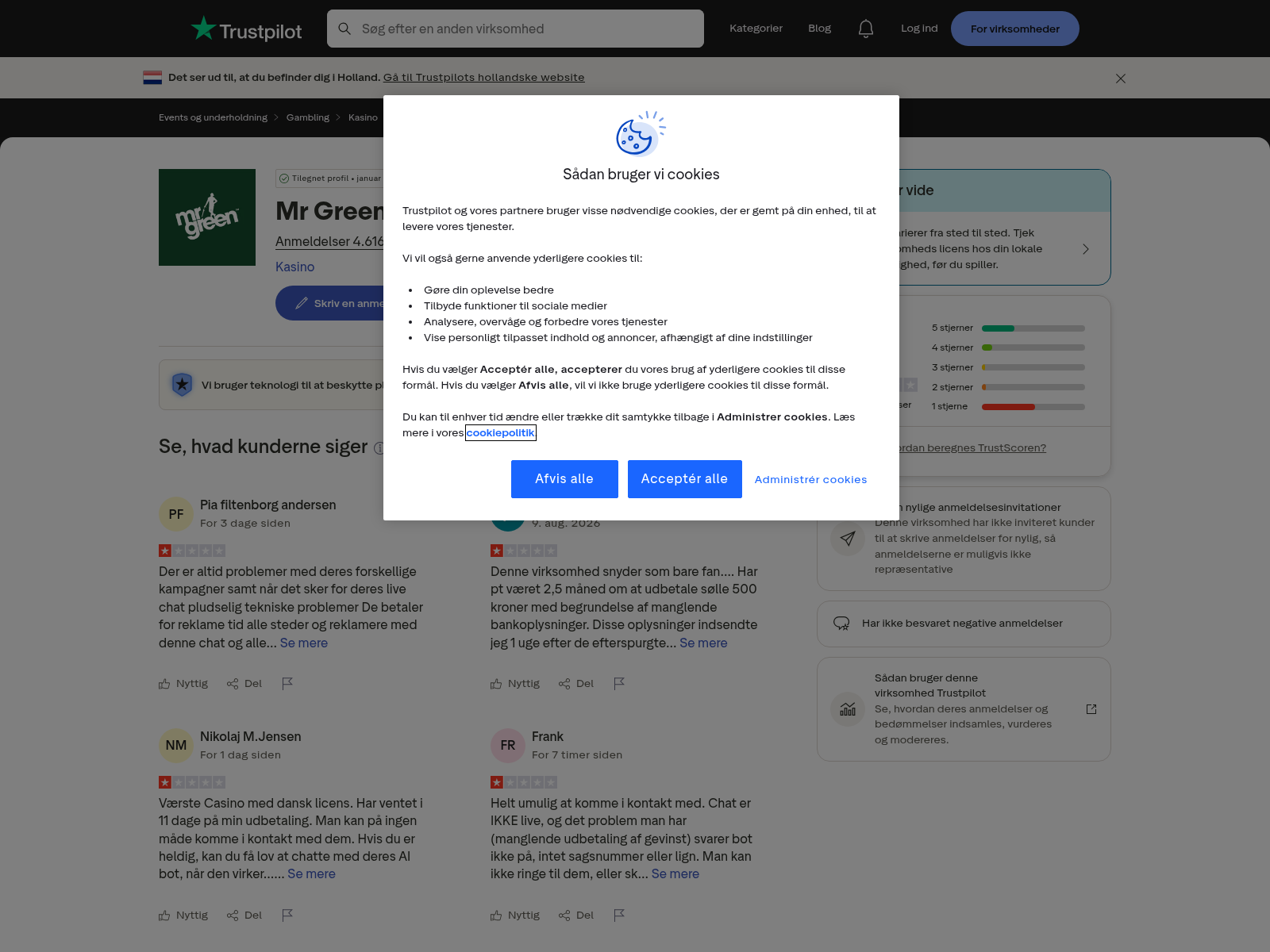Dateret capture af offentlig brugerfeedback